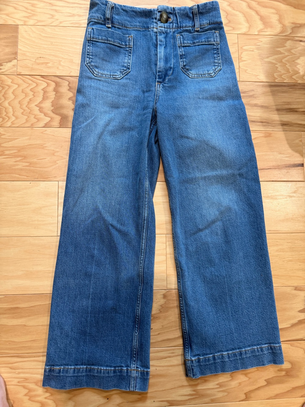 Pilcro Skipper Women’s Size 25 Cropped Wide Leg Jeans Anthropologie Blue Denim